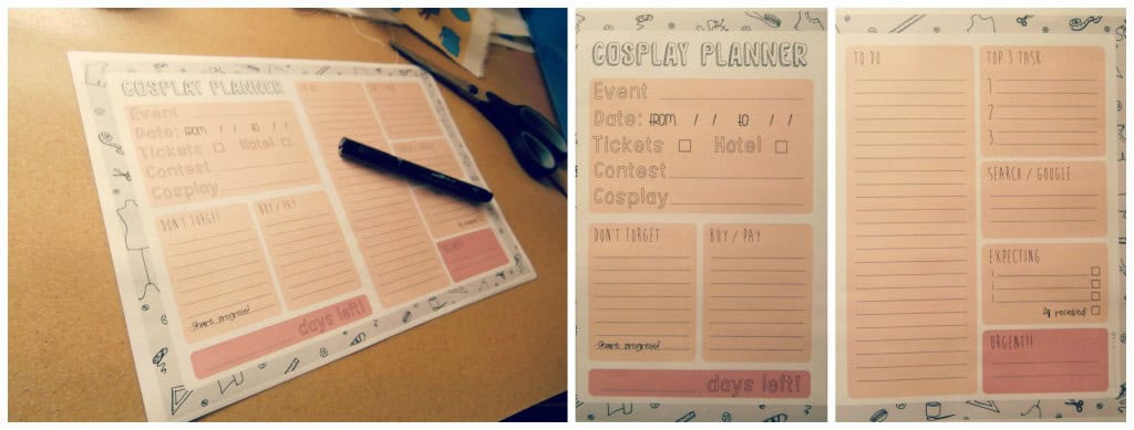 Cosplay planner