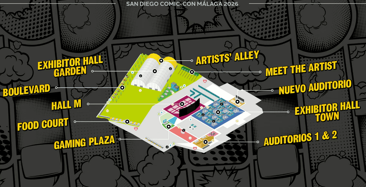 Mapa de la San Diego Comic Con Málaga 2026